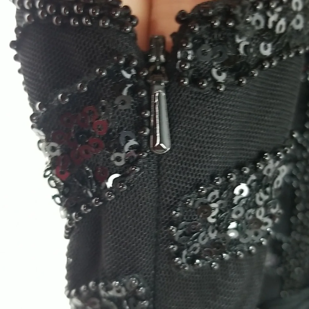 White House Black Market Beaded Cut in Gown NWT - Picture 8 of 14